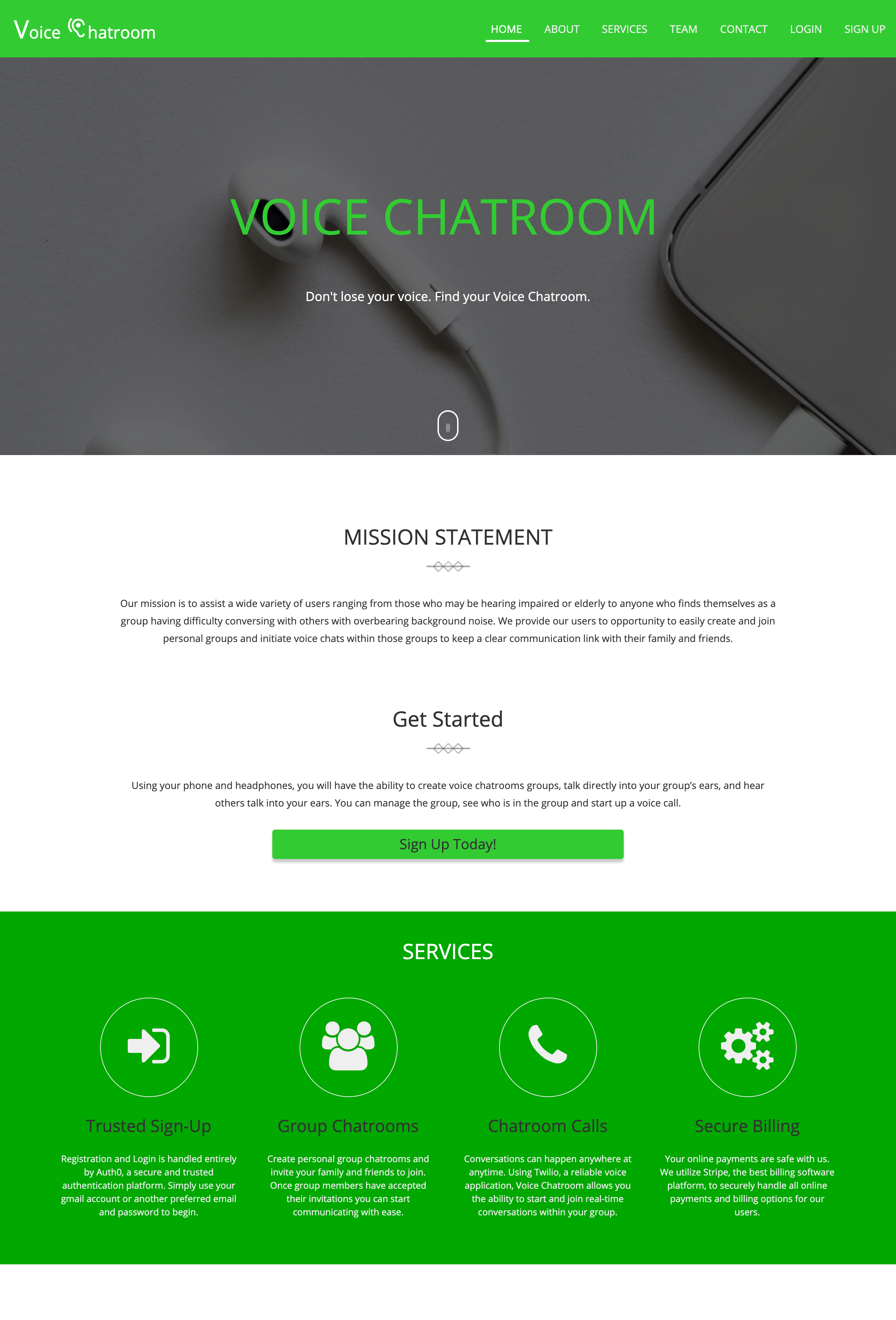 Voice Chatroom web application