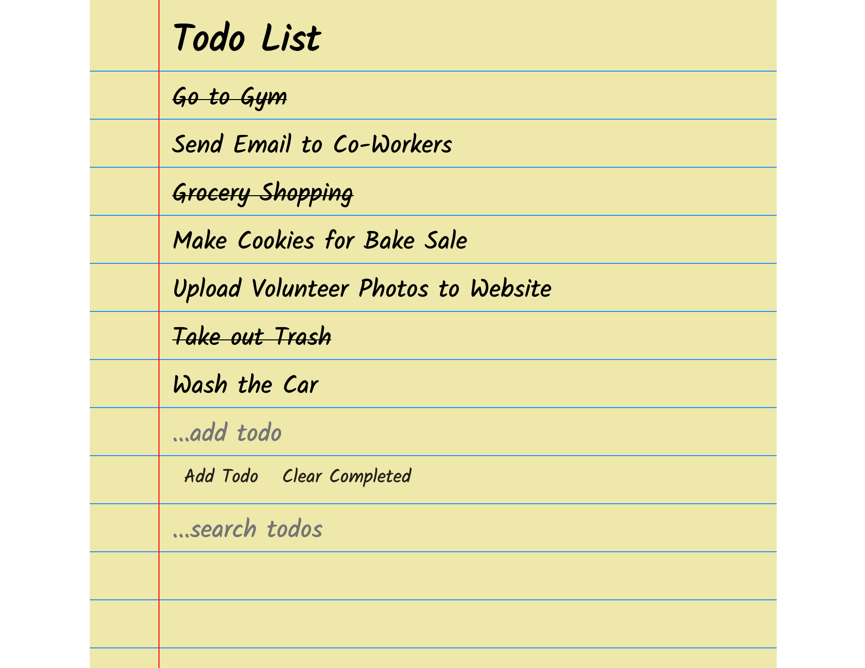 Todo list front end application